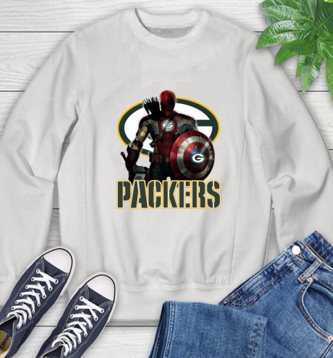 NFL Captain America Thor Spider Man Hawkeye Avengers Endgame Football Green Bay Packers Sweatshirt