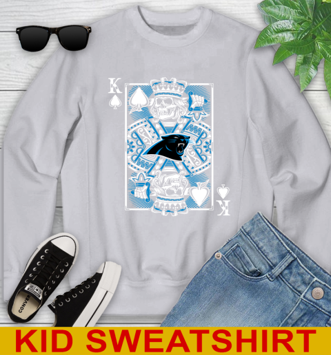 Carolina Panthers NFL Football The King Of Spades Death Cards Shirt Youth Sweatshirt 3