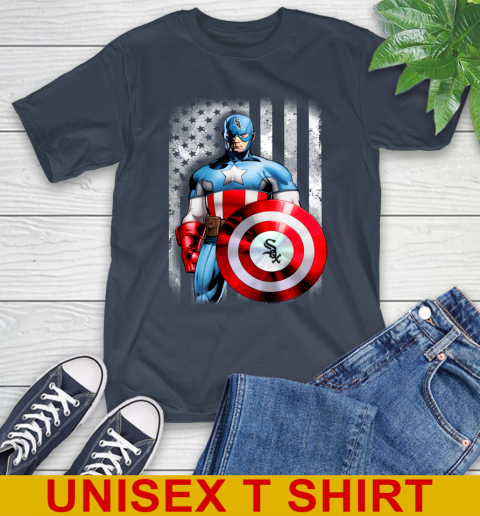 Chicago White Sox MLB Baseball Captain America Marvel Avengers American Flag Shirt T-Shirt 3