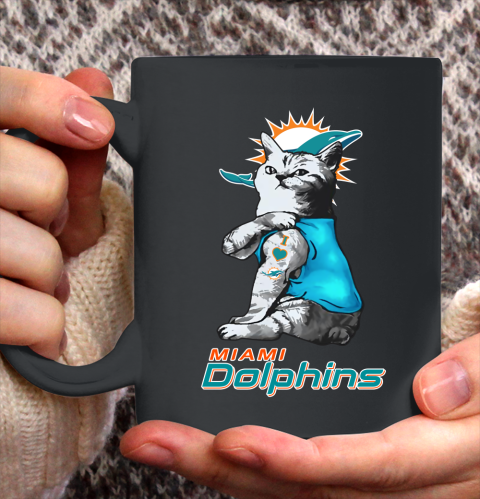 NFL Football My Cat Loves Miami Dolphins Ceramic Mug 11oz