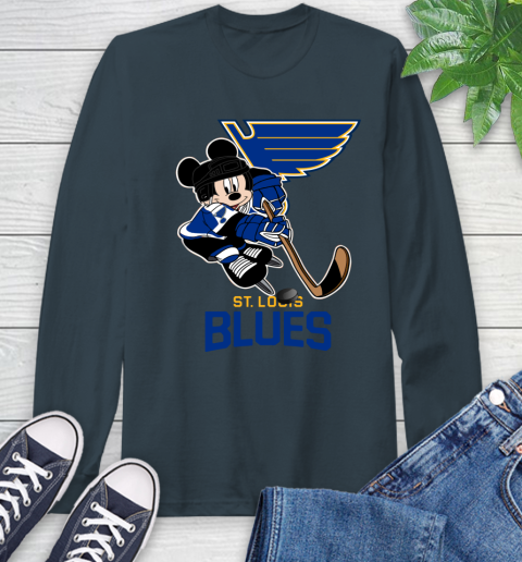 NHL St.Louis Blues Mickey Mouse Disney Hockey T Shirt Long Sleeve T-Shirt 8