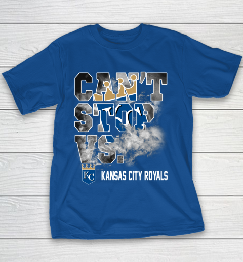 MLB Kansas City Royals Baseball Can't Stop Vs Kansas City Royals Youth T-Shirt 6