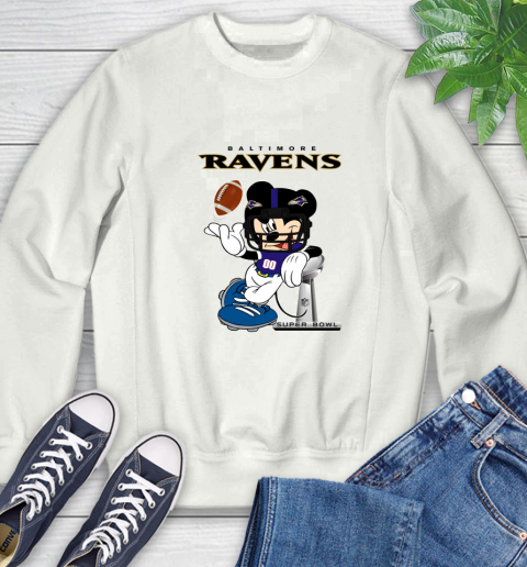 NFL Baltimore Ravens Mickey Mouse Disney Super Bowl Football T Shirt Sweatshirt