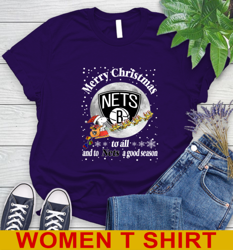 Brooklyn Nets Merry Christmas To All And To Nets A Good Season NBA Basketball Sports Women's T-Shirt 4