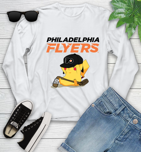 NHL Pikachu Hockey Sports Philadelphia Flyers Youth Long Sleeve