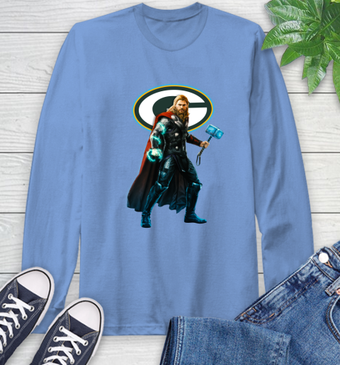 NFL Thor Avengers Endgame Football Green Bay Packers Long Sleeve T-Shirt 11