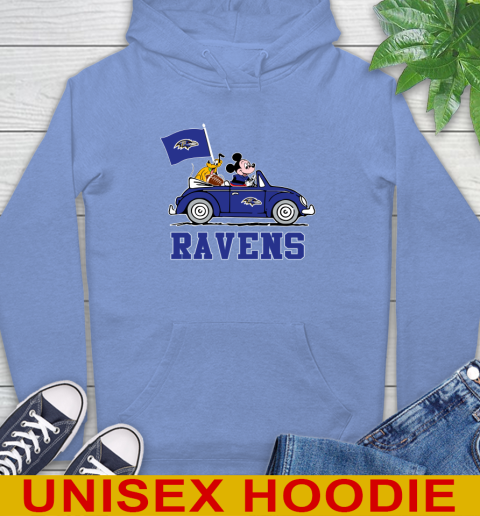 NFL Football Baltimore Ravens Pluto Mickey Driving Disney Shirt Hoodie 11