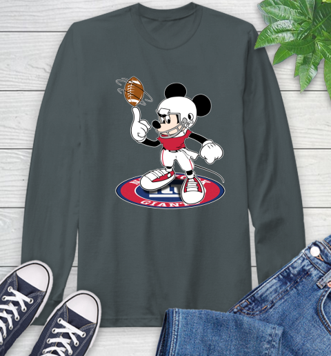 NFL Football New York Giants Cheerful Mickey Disney Shirt Long Sleeve T-Shirt 7