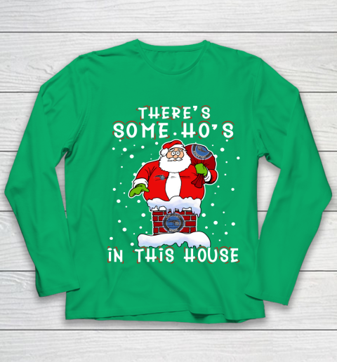 Orlando Magic Christmas There Is Some Hos In This House Santa Stuck In The Chimney NBA Youth Long Sleeve 4