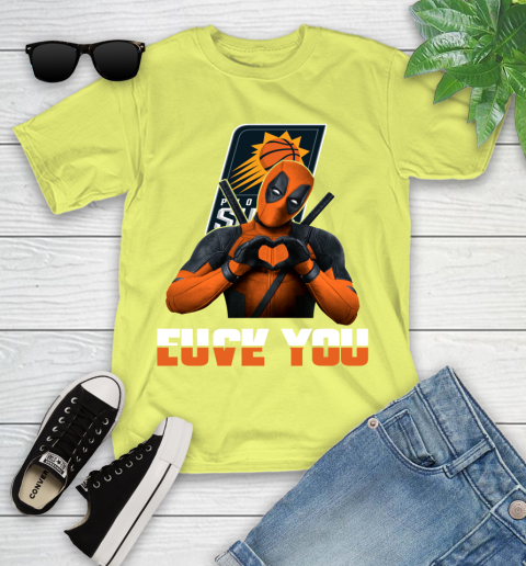 NBA Phoenix Suns Deadpool Love You Fuck You Basketball Sports Youth T-Shirt 10