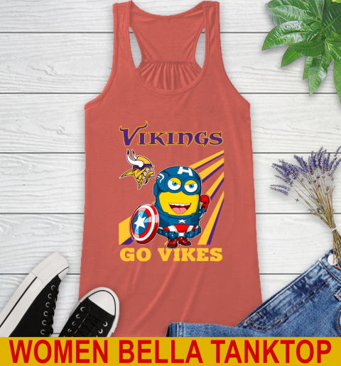 NFL Football Minnesota Vikings Captain America Marvel Avengers Minion Shirt Racerback Tank 3