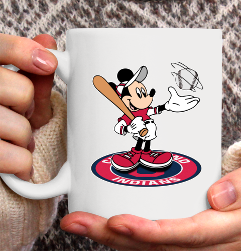 MLB Baseball Cleveland Indians Cheerful Mickey Disney Shirt Ceramic Mug 11oz 2