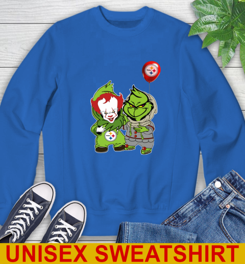 Pittsburgh Steelers Baby Pennywise Grinch Christmas NFL Football Sweatshirt 9