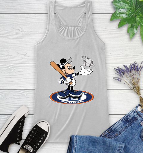 MLB Baseball San Diego Padres Cheerful Mickey Disney Shirt Racerback Tank 2
