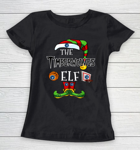 Minnesota Timberwolves Christmas ELF Funny NBA Women's T-Shirt