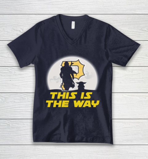 Pittsburgh Pirates MLB Baseball Star Wars Yoda And Mandalorian This Is The Way V-Neck T-Shirt 2