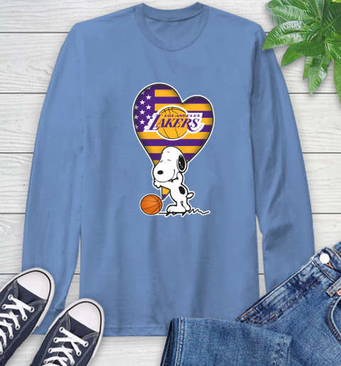Los Angeles Lakers NBA Basketball The Peanuts Movie Adorable Snoopy Long Sleeve T-Shirt 11