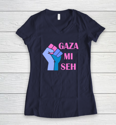 Gaza Mi Seh Palestine Women's V-Neck T-Shirt 7