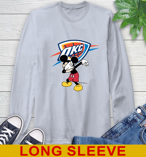 Oklahoma City Thunder NBA Basketball Dabbing Mickey Disney Sports Long Sleeve T-Shirt 6