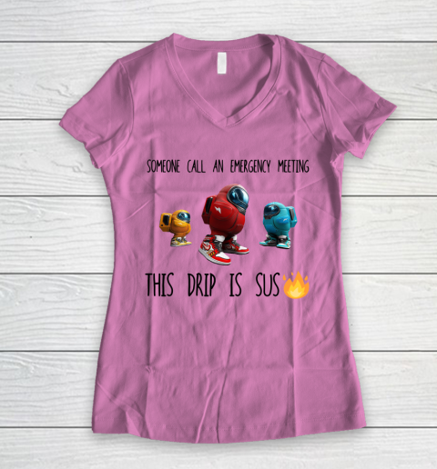 Among Us This Frip Is Sus Women's V-Neck T-Shirt 8