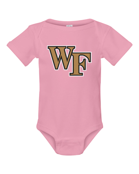 Wake Forest Demon Deacons Infant Bodysuit wzox wake forest demon deacons infant rib bodysuit 4400 105 front pink