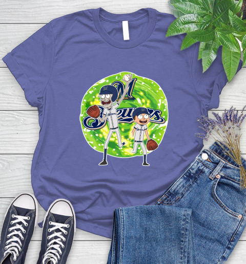 MLB Milwaukee Brewers Rick And Morty Baseball Sports Women's T-Shirt 11