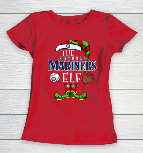 Seattle Mariners Christmas ELF Funny MLB Women's T-Shirt 9