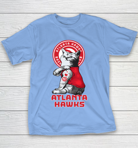 NBA Basketball My Cat Loves Atlanta Hawks Youth T-Shirt 8