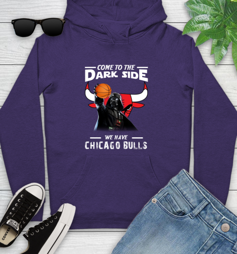 NBA Come To The Dark Side We Have Chicago Bulls Star Wars Darth Vader Basketball Youth Hoodie 5