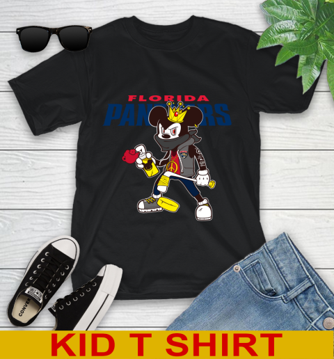 Florida Panthers NHL Hockey Mickey Peace Sign Sports Youth T-Shirt 2
