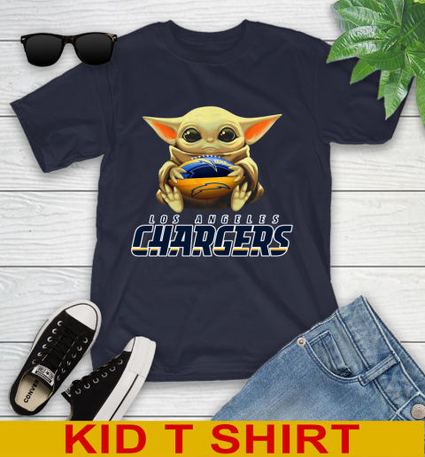 NFL Football Los Angeles Chargers Baby Yoda Star Wars Shirt Youth T-Shirt 3