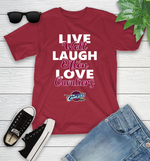 NBA Basketball Cleveland Cavaliers Live Well Laugh Often Love Shirt Youth T-Shirt 12