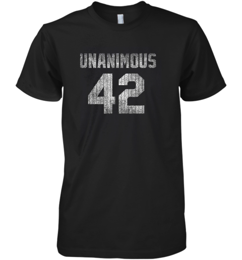 New York 42 Baseball Unanimous HOF Distressed Mo Hero Premium Men's T-Shirt