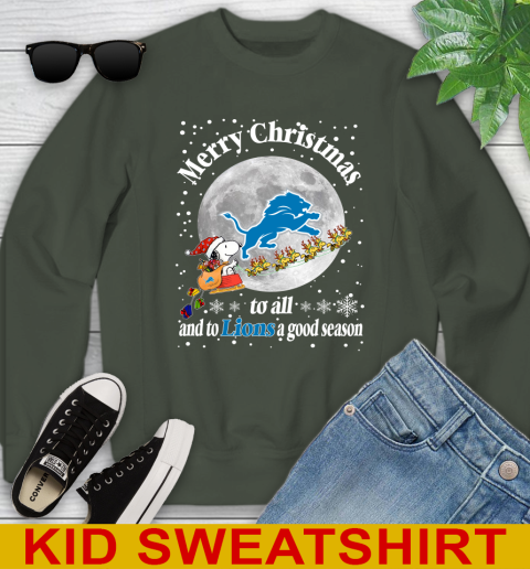 Detroit Lions Merry Christmas To All And To Lions A Good Season NFL Football Sports Youth Sweatshirt 8