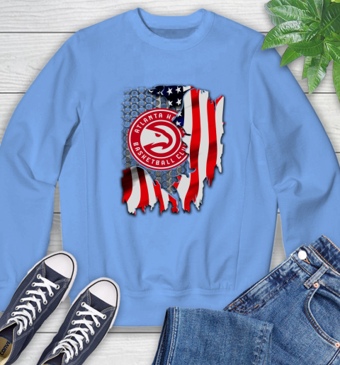 Atlanta Hawks NBA Basketball American Flag Sweatshirt 11