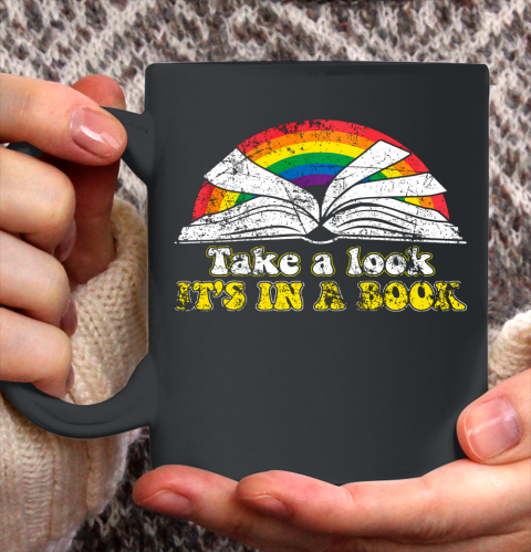 Reading Rainbow t shirt Love Reading Love Rainbows Gift Retro Rainbow Ceramic Mug 11oz