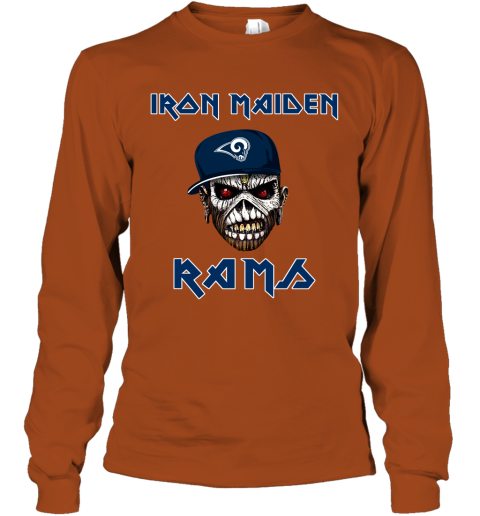 NFL Los Angeles Rams Iron Maiden Rock Band Music Football Sports kSQPCFS9Nnn long sleeve tee 14 95 151514 front texas orange
