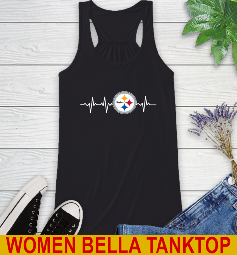 Pittsburgh Steelers NFL Football Heart Beat Shirt Racerback Tank