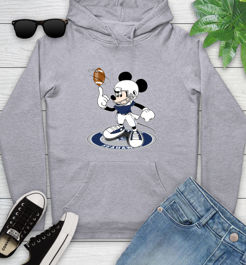 NFL Football Seattle Seahawks Cheerful Mickey Disney Shirt Youth Hoodie 6