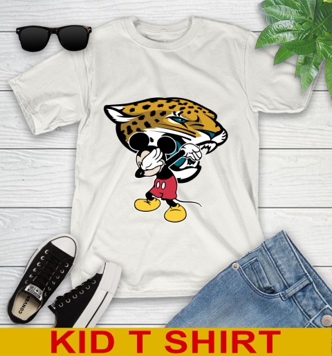 Jacksonville Jaguars NFL Football Dabbing Mickey Disney Sports Youth T-Shirt