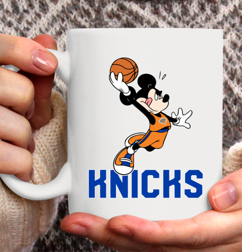 NBA Basketball New York Knicks Cheerful Mickey Mouse Shirt Ceramic Mug 15oz 2