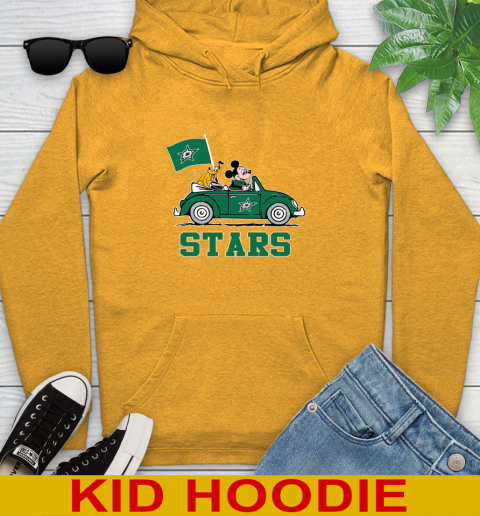 NHL Hockey Dallas Stars Pluto Mickey Driving Disney Shirt Youth Hoodie - Image 4