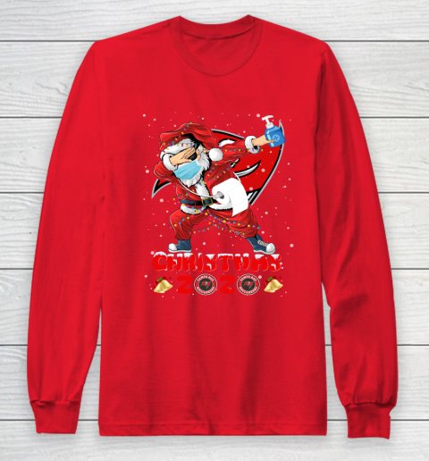 Tampa Bay Buccaneers Funny Santa Claus Dabbing Christmas 2020 NFL Long Sleeve T-Shirt 7