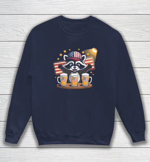 Raccoon red white and brew Funny Independence Day 4th of July Sweatshirt 2