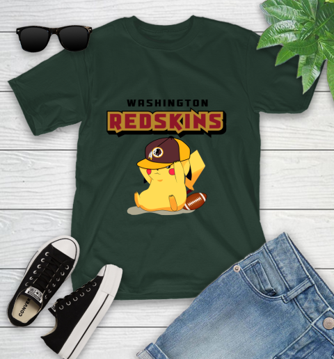 NFL Pikachu Football Washington Redskins Youth T-Shirt 5