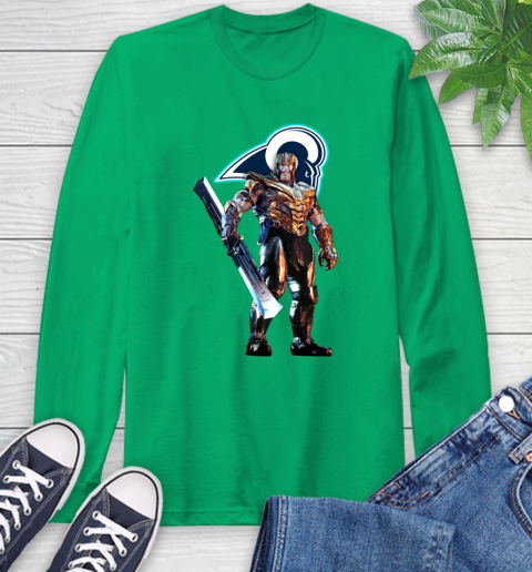 NFL Thanos Gauntlet Avengers Endgame Football Los Angeles Rams Long Sleeve T-Shirt 7