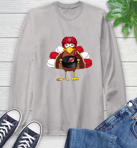 New Jersey Devils Turkey Thanksgiving Day Long Sleeve T-Shirt 12