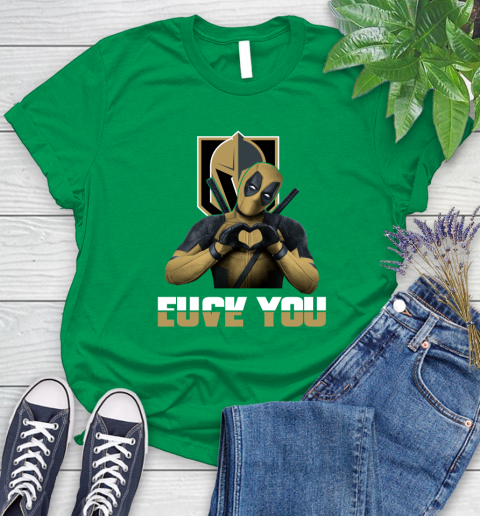 NHL Vegas Golden Knights Deadpool Love You Fuck You Hockey Sports Women's T-Shirt 9