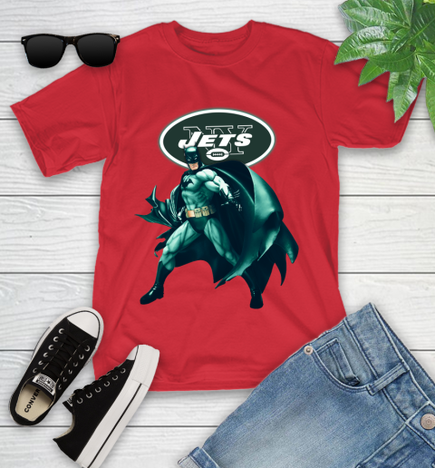NFL Batman Football Sports New York Jets Youth T-Shirt 10
