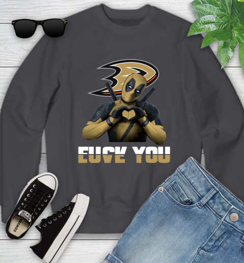 NHL Deadpool Love You Fuck You Hockey Sports Youth Sweatshirt 5